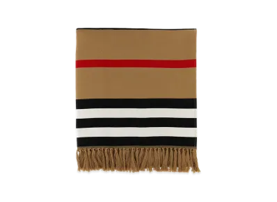 Burberry Embroidered Cotton Blanket "Beige"