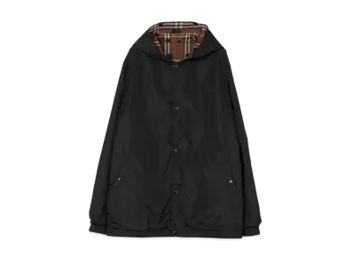 Burberry Men's Reversible Polka Dot Vintage Check Nylon Jacket "Dark Birch Brown"