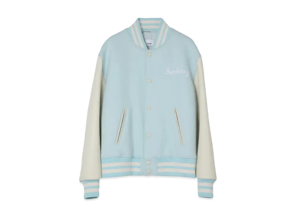 Burberry Men's Globe Graphic Bomber Jacket "Glacier Blue"