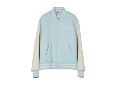 Burberry Men's Globe Graphic Bomber Jacket "Glacier Blue"