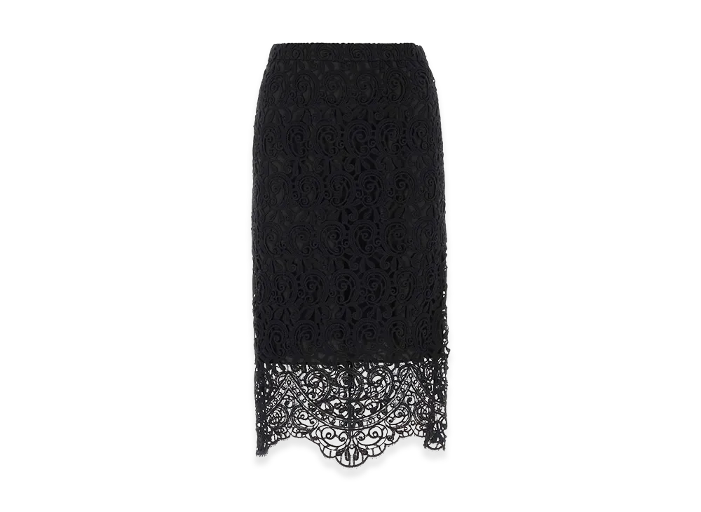 Burberry Women's Macrame Lace Skirt "Black"