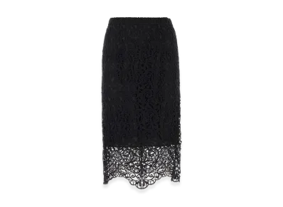 Burberry Women's Macrame Lace Skirt "Black"