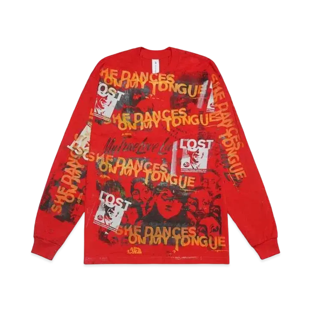 THE INCORPORATED USED LS T-SHIRT "RED" SIZE M