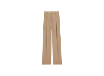 Saint Laurent Women's Pants in Silk Crepe
"Beige Fonce"