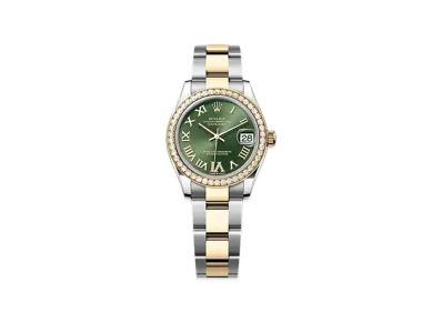 ROLEX Datejust 31mm Oystersteel & Yellow Gold Diamond 278383RBR "Olive Green"