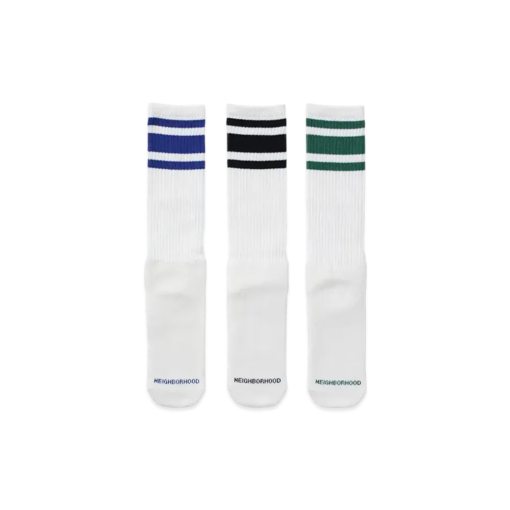 NEIGHBORHOOD Classic 3Pac Socks "White"