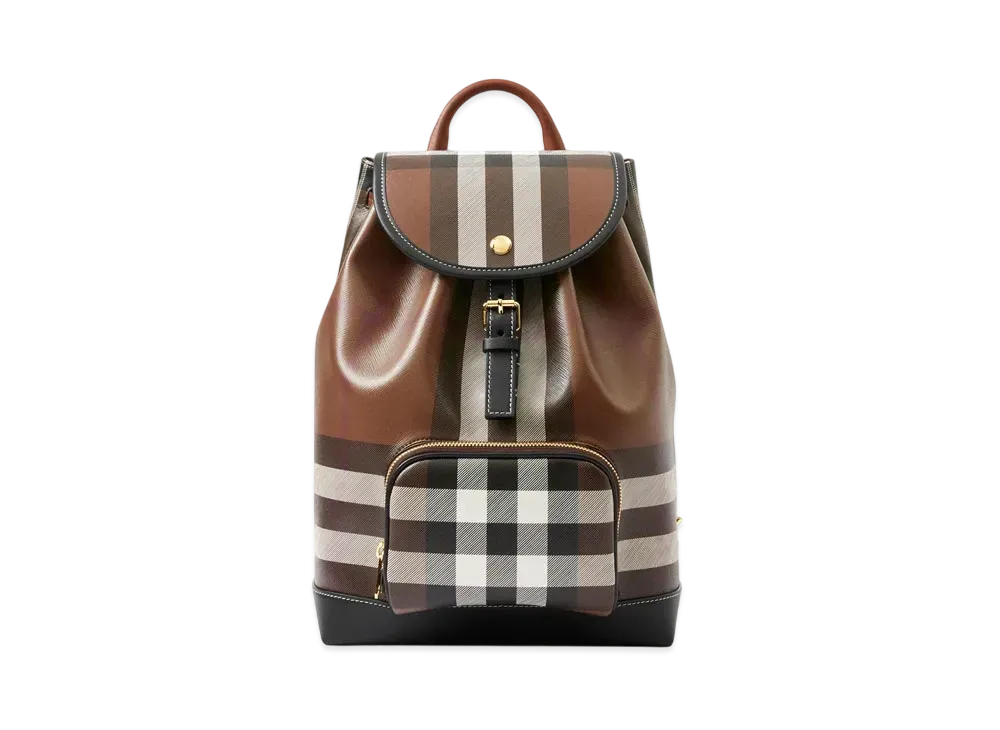 Burberry Check Backpack "Dark Birch Brown"