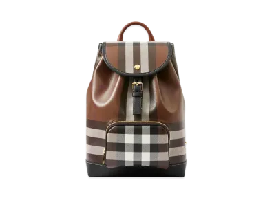 Burberry Check Backpack "Dark Birch Brown"