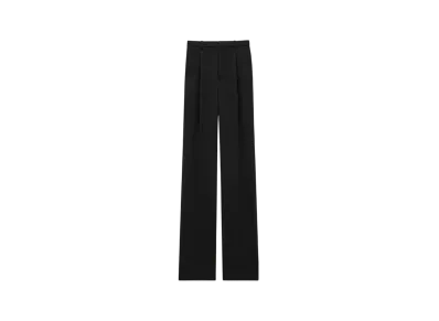 Saint Laurent Women's Pants in Grain de Poudre "Black"