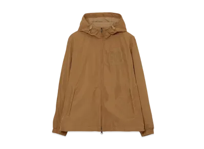 Burberry Men's Monogram EKD Shape Memory Taffeta Hooded Jacket "Camel"