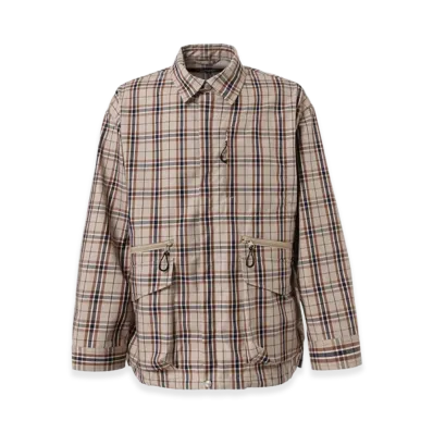 COMME des GARCONS HOMME Cotton Ester Zip-Up Check 3 Layers Blouson "Beige"