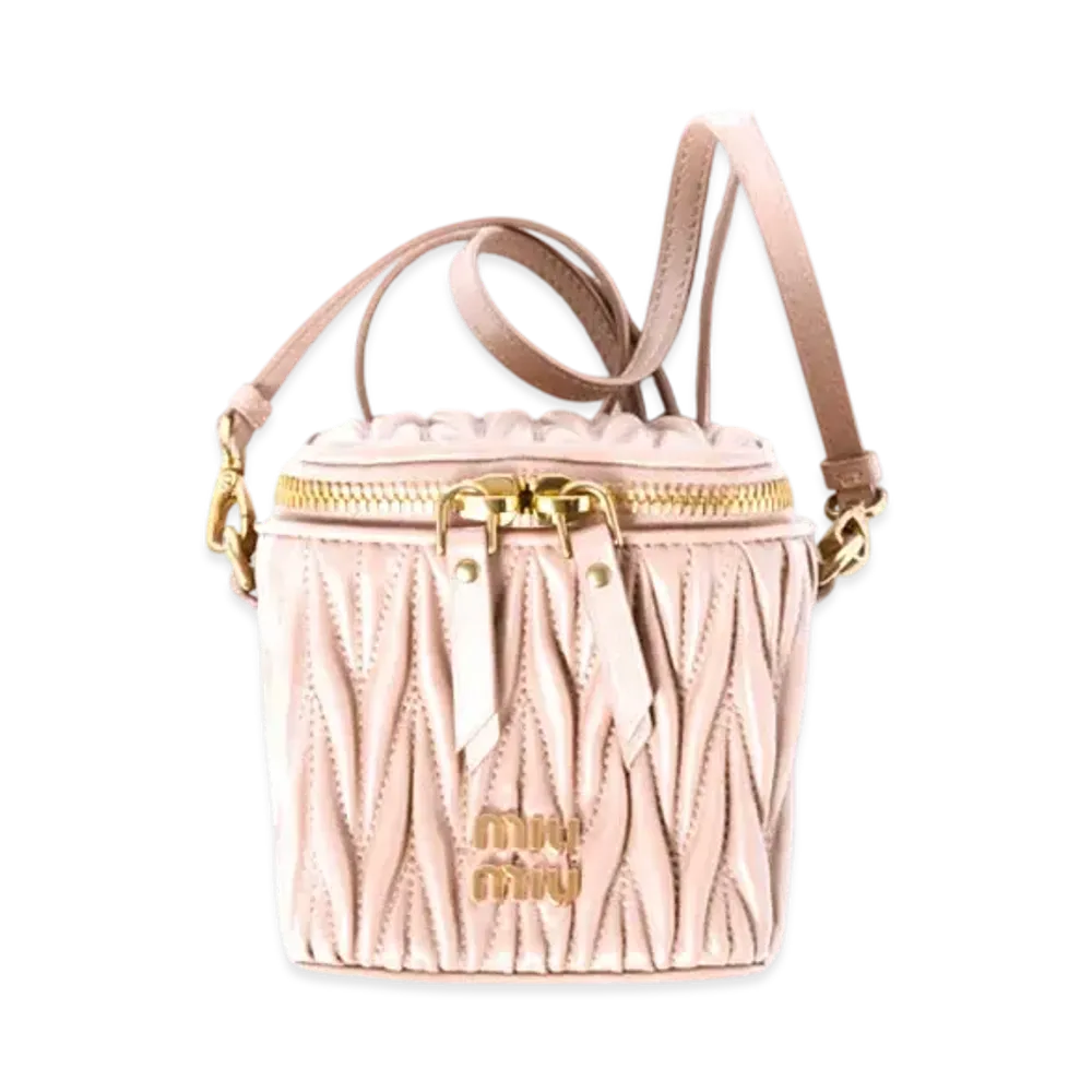 MIUMIU Matelasse Nappa Leather Micro Bag "Pink Beige"