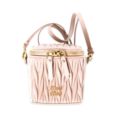 MIUMIU Matelasse Nappa Leather Micro Bag "Pink Beige"