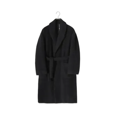 COMOLI Cashmere Shawl Collar Long Coat "Black"