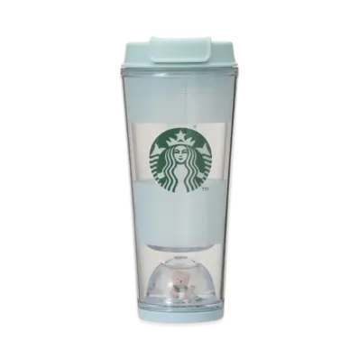 STARBUCKS x GELATO PIQUE Bear Snow Globe Border Tumbler 355ml "Mint Green"
