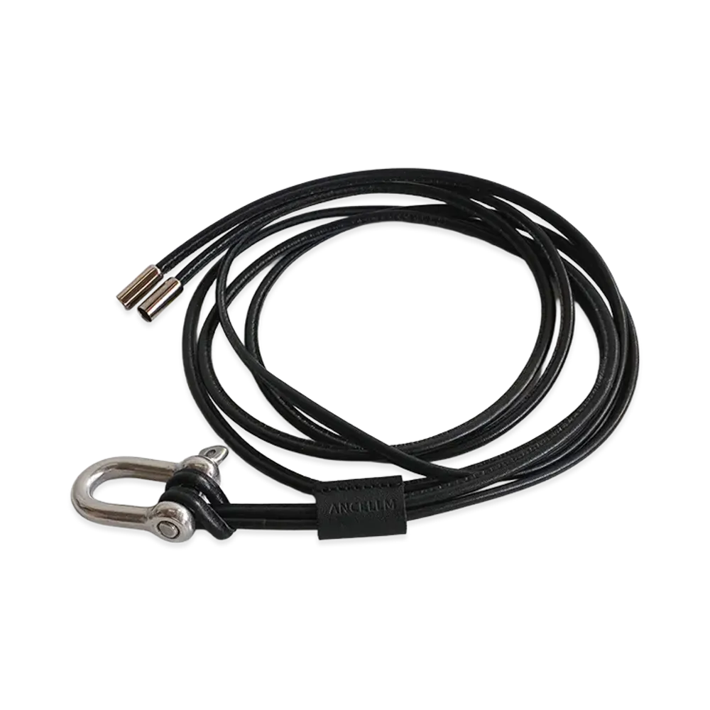 ANCELLM Leather Rope Belt "Black"