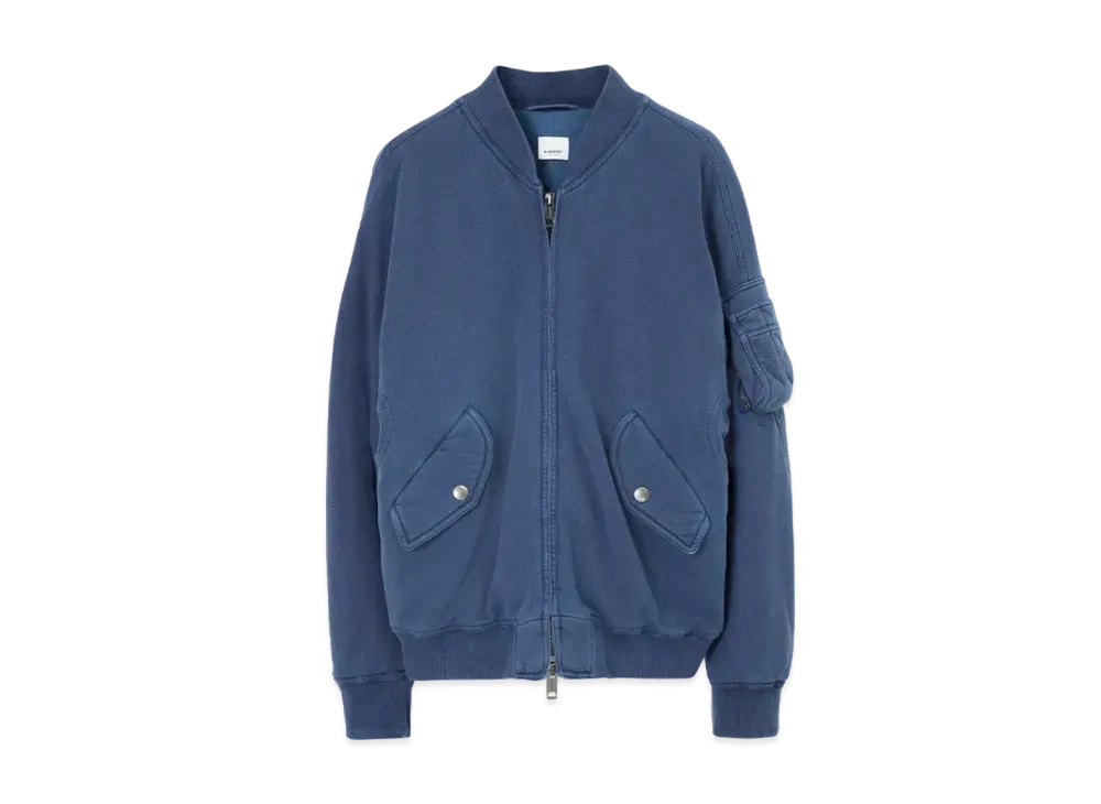 Burberry Men's Cotton Bomber Jacket "Muted Naby"