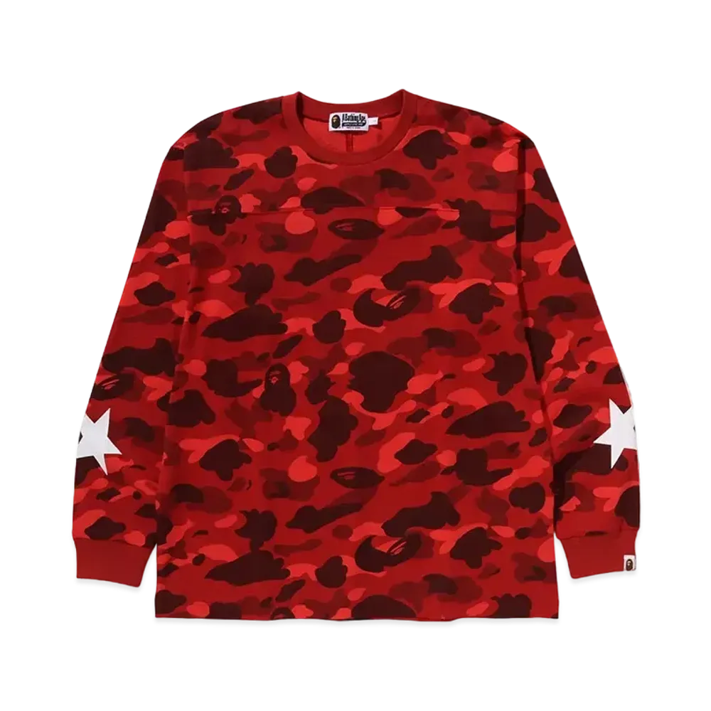 A BATHING APE Relaxed Fit L/S Tee "Red"