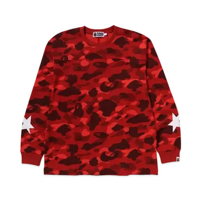 A BATHING APE Relaxed Fit L/S Tee "Red"