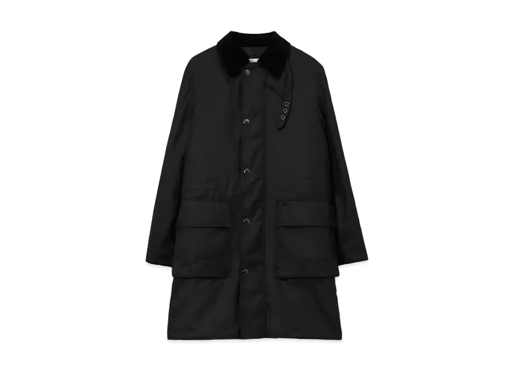 Burberry Men's Mid Length Waxed Cotton Car Coat "Black"
