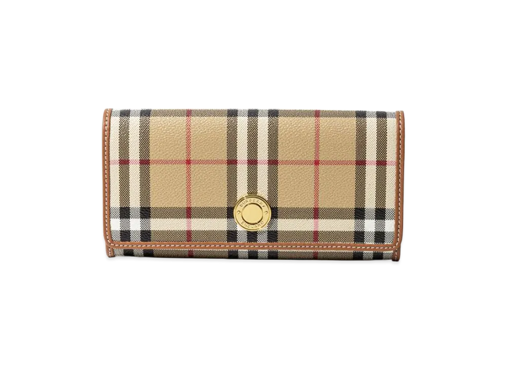 Burberry Women's Halton Coated Canvas Long Wallet "Archive Beige"