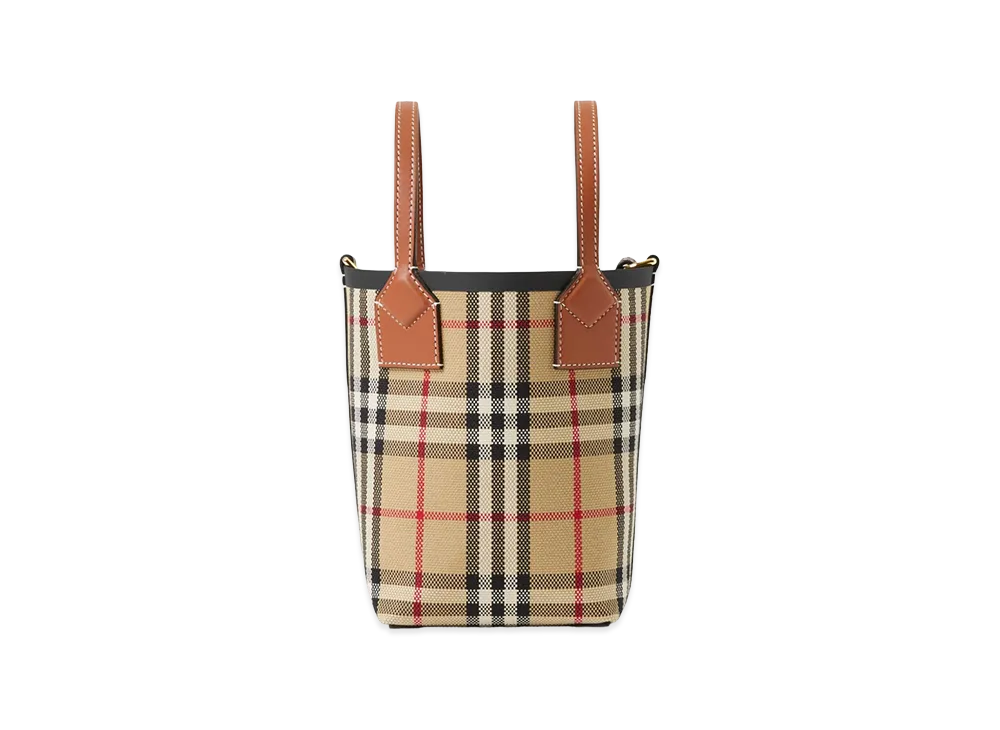 Burberry Women's Embroidered Fabric London Bucket Bag "Beige"