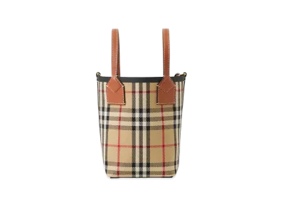 Burberry Women's Embroidered Fabric London Bucket Bag "Beige"