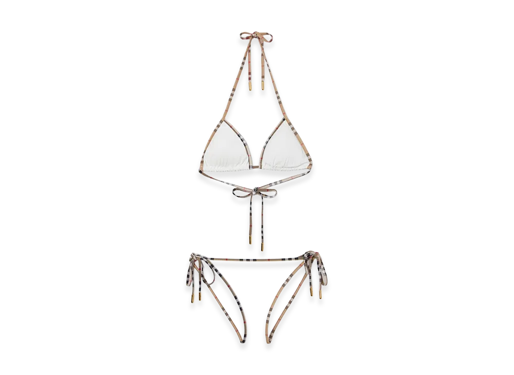 Burberry Women's Check Trim Bikini "White"