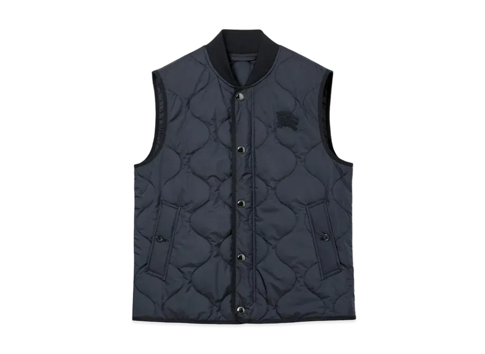 Burberry Men's Applique Quilting Gilet "Smoked Navy"