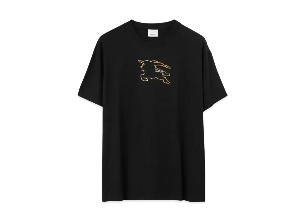 Burberry Men's Check EKD Cotton T-Shirt "Black"