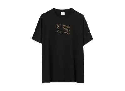 Burberry Men's Check EKD Cotton T-Shirt "Black"