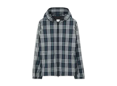 Burberry Men's Check Nylon Jacket "White/Dark Blue"