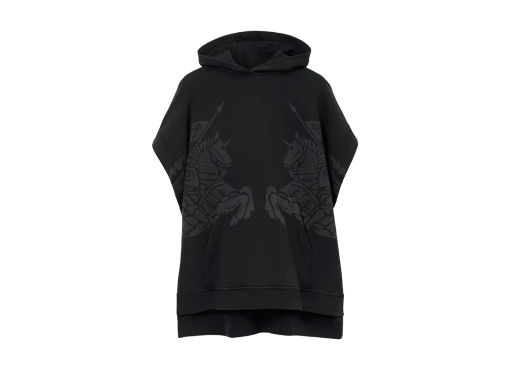 Burberry Men's EKD Cotton Hooded Poncho "Black"