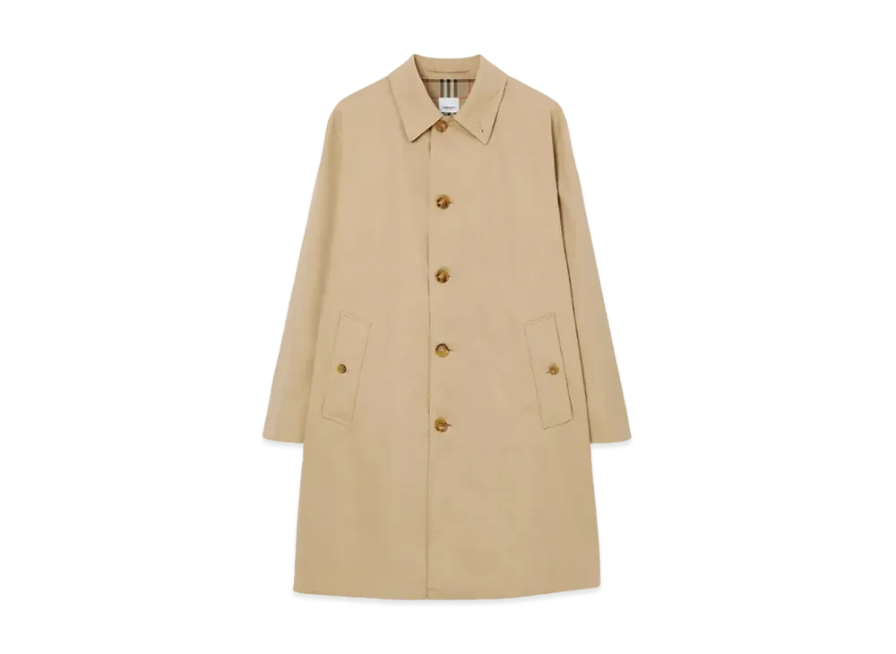 Burberry Men's Mid Length Gabardine Car Coat "Honey"