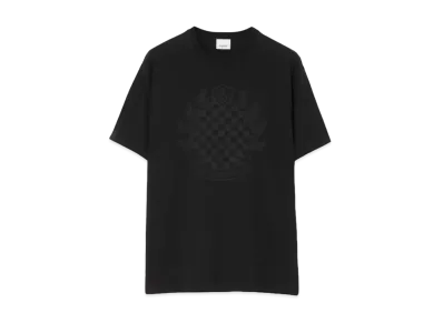 Burberry Men's Chequered Crest Cotton T-shirt "Black"