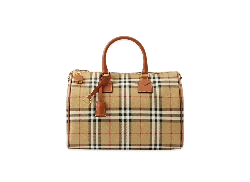 Burberry Medium Check Bowling Bag "Archive Beige/Briar Brown"