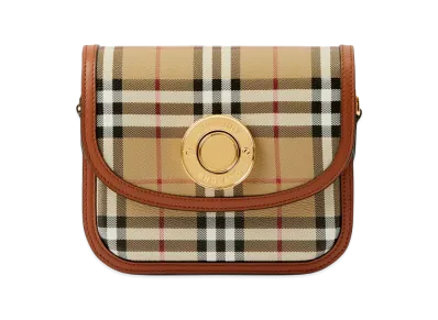 Burberry Women's Printed Canvas Small Elizabeth Shoulder Bag "Beige"