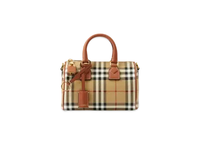 Burberry Mini Check Bowling Bag "Archive Beige/Briar Brown"