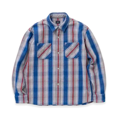 RATS Cotton Flannel Check Shirt "Grey/Blue Check"