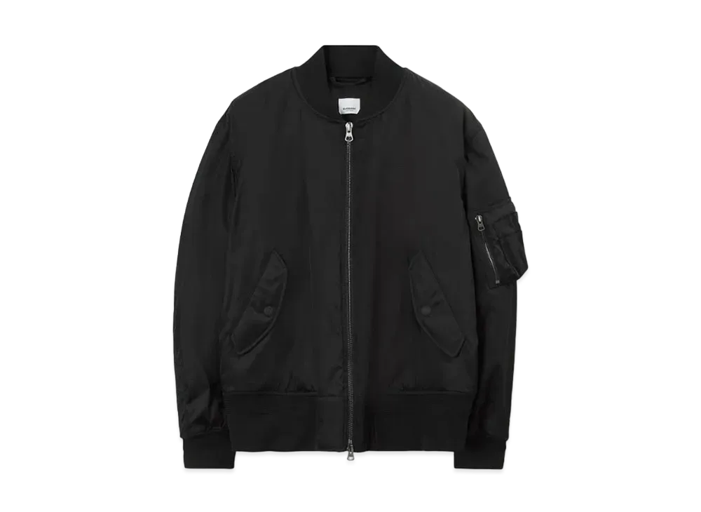 Burberry Men's Oak Leaf Crest Nylon Bomber Jacket "Black"