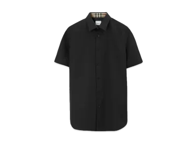 Burberry Men's Embroidered EKD Stretch Cotton Shirt "Black"