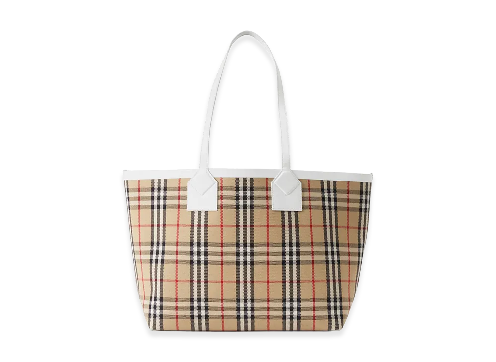 Burberry Women's Embroidered Canvas London Shopping Bag "Beige"