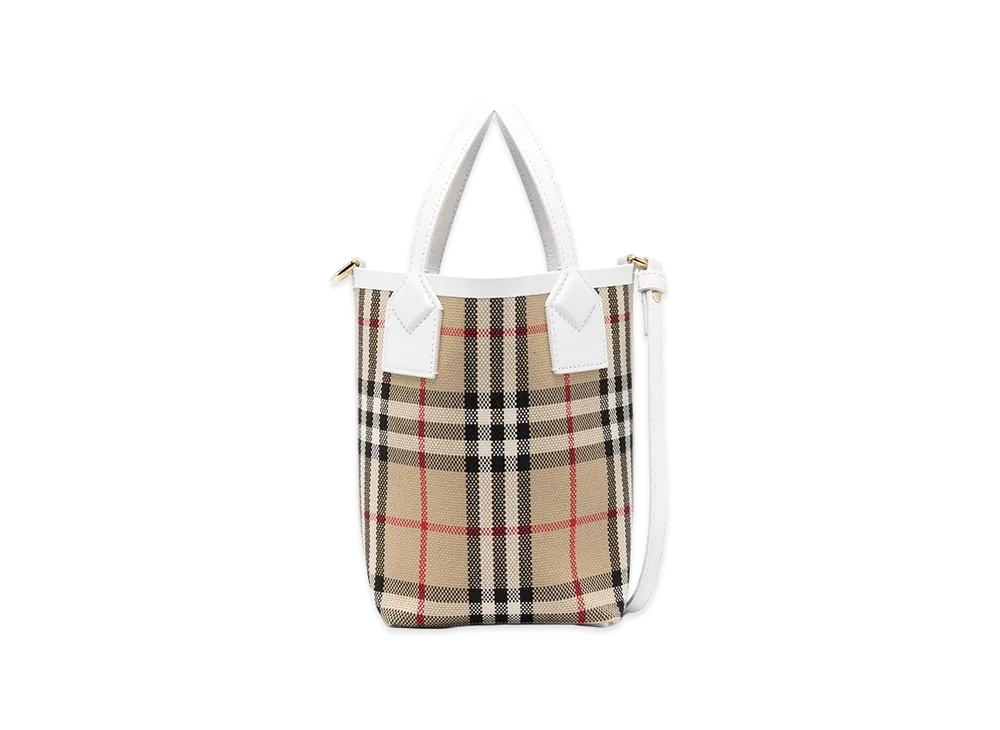 Burberry Women's Embroidered Canvas Mini London Handbag "Beige"