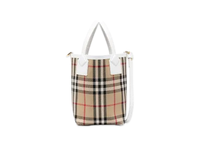 Burberry Women's Embroidered Canvas Mini London Handbag "Beige"