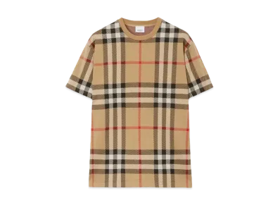 Burberry Men's Check Cotton Jacquard T-shirt "Archive Beige"
