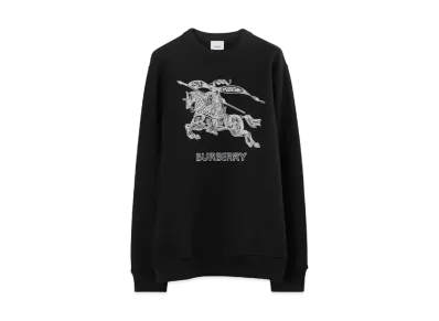 Burberry Men's Embroidered EKD Cotton Sweatshirt "Black"