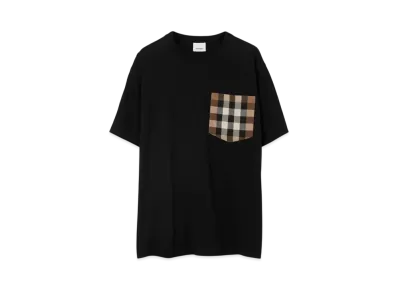 Burberry Check Pocket Cotton T-shirt "Black"