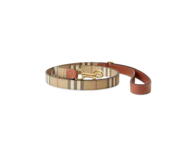 Burberry Check Dog Lead "Archive Beige/Briar Brown"