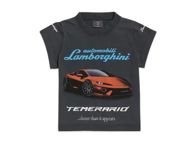 BALENCIAGA Women's Automobili Lamborghini Shrunk T-Shirt "Faded Black"
