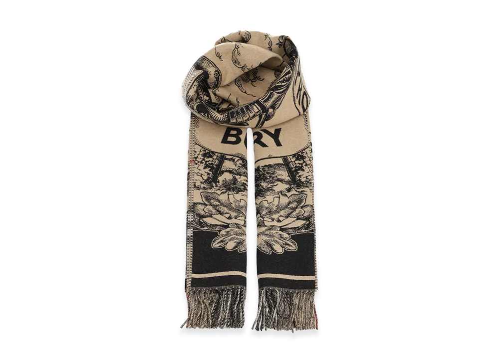 Burberry Embroidered Cashmere Scarf "Printed"